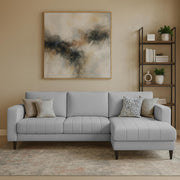 Oslo 4 Seater RHS L Shape Sofa Set for Living Room (Grey Fabric) Premium Fabric Sofa Set for Living Room