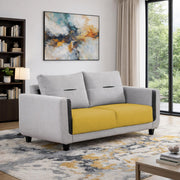 Casaliving Viskafors Upholstered 3 Seater Sofa Set for Living Room (Black Colour Fabric) Premium Fabric Sofa