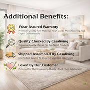 Elora Modern Premium Boucle Fabric Sofa, Upholstered 3 Seater Sofa Set for Living Room, (Black Colour) Premium Boucle Fabric Sofa