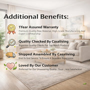 Amaco Modern Velvet Sofa, Tufted Design Upholstered 3 Seater Sofa Set for Living Room, (Black Colour) Premium Velvet Fabric Sofa