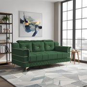 Julio 3 Seater Sofa Set for Living Room (Green Colour Fabric) Premium Fabric Sofa