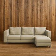Mikasa 4 Seater RHS L Shape Sofa Set for Living Room (Cream Fabric) Premium Fabric Sofa Set for Living Room