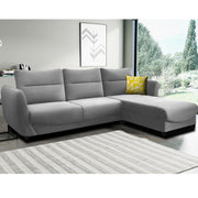 Stella RHS 4 Seater L Shape Sofa Set for Living Room (Grey) Premium Velvet Fabric Sofa