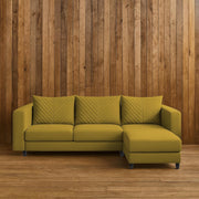 Mikasa 4 Seater RHS L Shape Sofa Set for Living Room (Yellow Fabric) Premium Fabric Sofa Set for Living Room