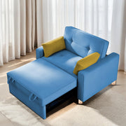 Alfred 1 Seater Sofa Cum Bed Sofa Set for Living Room (Maroon Fabric) Premium Fabric Sofa