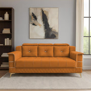 Julio 3 Seater Sofa Set for Living Room (Orange Colour Fabric) Premium Fabric Sofa