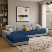 Orion LHS 6 Seater L Shape Sofa Set for Living Room (Blue Grey Colour) Premium Fabric Sofa