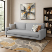 Kaven 3 Seater Sofa Set for Living Room (Yellow Grey Colour Fabric) Premium Fabric Sofa