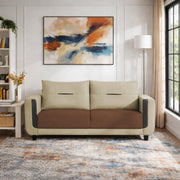 Casaliving Viskafors Upholstered 3 Seater Sofa Set for Living Room (Black Colour Fabric) Premium Fabric Sofa