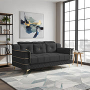 Julio 3 Seater Sofa Set for Living Room (Black Colour Fabric) Premium Fabric Sofa