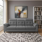 Casaliving Amara 3 Seater Sofa Set for Living Room (Black Orange Colour Fabric) Premium Fabric Sofa