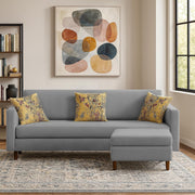 Casaliving Premium Lifestyle Fabric 4 Seater L Shape Sofa Set 3 Seater Modern Sofa Set & Ottoman for Living Room (Black Color)