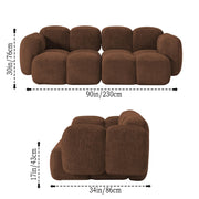 Aveline Modern Premium Boucle Fabric Sofa, Upholstered 3 Seater Sofa Set for Living Room, (Black Colour) Premium Boucle Fabric Sofa