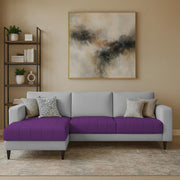 Oslo 4 Seater LHS L Shape Sofa Set for Living Room (Purple Grey Fabric) Premium Fabric Sofa Set for Living Room