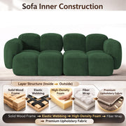 Aveline Modern Premium Boucle Fabric Sofa, Upholstered 3 Seater Sofa Set for Living Room, (Black Colour) Premium Boucle Fabric Sofa