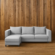 Mikasa 4 Seater LHS L Shape Sofa Set for Living Room (Grey Fabric) Premium Fabric Sofa Set for Living Room