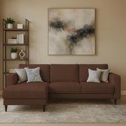 Oslo 4 Seater LHS L Shape Sofa Set for Living Room (Brown Fabric) Premium Fabric Sofa Set for Living Room