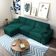 Martin 4 Seater LHS L Shape Sofa Set for Living Room (Pine Colour Fabric)