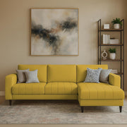 Oslo 4 Seater RHS L Shape Sofa Set for Living Room (Yellow Fabric) Premium Fabric Sofa Set for Living Room