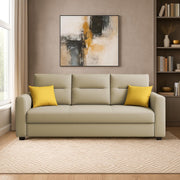 Evona 3 Seater Sofa Set for Living Room (Cream Colour Fabric) Premium Fabric Sofa