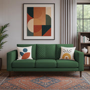 Casaliving Mikasa 3 Seater Sofa Set for Living Room (Black Colour Fabric) Premium Fabric Sofa