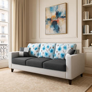 Rolando 3 Seater Sofa Set for Living Room (Black Grey Colour) Premium Fabric Sofa Set