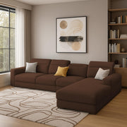 Orion RHS 6 Seater L Shape Sofa Set for Living Room (Brown Colour) Premium Fabric Sofa