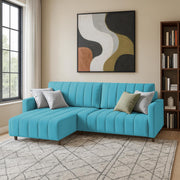 Netlie 4 Seater LHS L Shape Sofa Set for Living Room (Turquise Fabric) Premium Fabric Sofa Set for Living Room