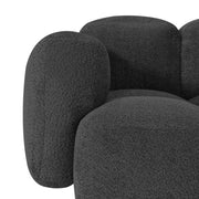 Aveline Modern Premium Boucle Fabric Sofa, Upholstered 3 Seater Sofa Set for Living Room, (Black Colour) Premium Boucle Fabric Sofa