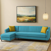 Neyami LHS 6 Seater L Shape Sofa Set for Living Room (Turquise) Premium Fabric Sofa Set
