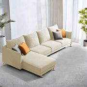 Casaliving Stanly LHS 6 Seater L Shape Sofa Set for Living Room (Black Fabric)