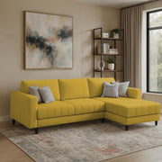Oslo 4 Seater RHS L Shape Sofa Set for Living Room (Yellow Fabric) Premium Fabric Sofa Set for Living Room