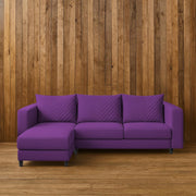 Mikasa 4 Seater LHS L Shape Sofa Set for Living Room (Purple Fabric) Premium Fabric Sofa Set for Living Room