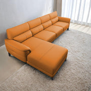Janifer LHS 6 Seater L Shape Sofa Set for Living Room (Orange Colour) Premium Fabric Sofa Set