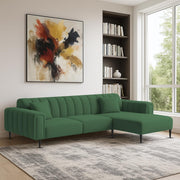 Damian RHS 4 Seater L Shape Sofa Set for Living Room (Green Colour Fabric) Premium Fabric Sofa Set for Living Room