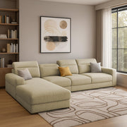 Orion LHS 6 Seater L Shape Sofa Set for Living Room (Cream Colour) Premium Fabric Sofa