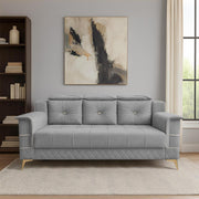 Julio 3 Seater Sofa Set for Living Room (Grey Colour Fabric) Premium Fabric Sofa