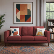 Casaliving Mikasa 3 Seater Sofa Set for Living Room (Black Colour Fabric) Premium Fabric Sofa