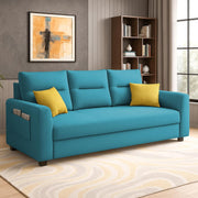 Evona 3 Seater Sofa Set for Living Room (Turquise Colour Fabric) Premium Fabric Sofa