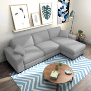 Martin 4 Seater RHS L Shape Sofa Set for Living Room (Grey Colour Fabric)