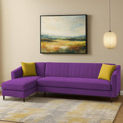 Neyami LHS 6 Seater L Shape Sofa Set for Living Room (Purple) Premium Fabric Sofa Set