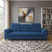 Casaliving Amara 3 Seater Sofa Set for Living Room (Black Turquise Colour Fabric) Premium Fabric Sofa