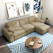 Martin 4 Seater RHS L Shape Sofa Set for Living Room (Cream Colour Fabric)