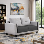 Casaliving Viskafors Upholstered 3 Seater Sofa Set for Living Room (Black Colour Fabric) Premium Fabric Sofa