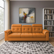 Casaliving Amara 3 Seater Sofa Set for Living Room (Black Turquise Colour Fabric) Premium Fabric Sofa