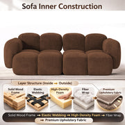 Aveline Modern Premium Boucle Fabric Sofa, Upholstered 3 Seater Sofa Set for Living Room, (Black Colour) Premium Boucle Fabric Sofa