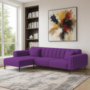 Damian LHS 4 Seater L Shape Sofa Set for Living Room (Purple Colour Fabric) Premium Fabric Sofa Set for Living Room