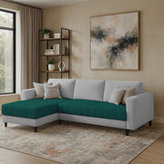 Oslo 4 Seater LHS L Shape Sofa Set for Living Room (Pine Grey Fabric) Premium Fabric Sofa Set for Living Room