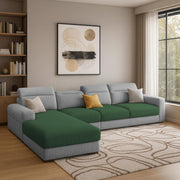 Orion LHS 6 Seater L Shape Sofa Set for Living Room (Green Grey Colour) Premium Fabric Sofa