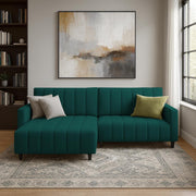 Netlie 4 Seater LHS L Shape Sofa Set for Living Room (Pine Fabric) Premium Fabric Sofa Set for Living Room
